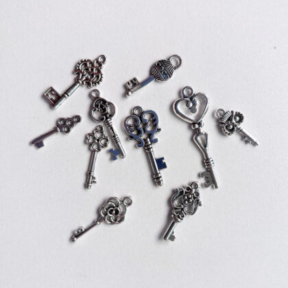 Set Charms Llaves Plata (3pz)